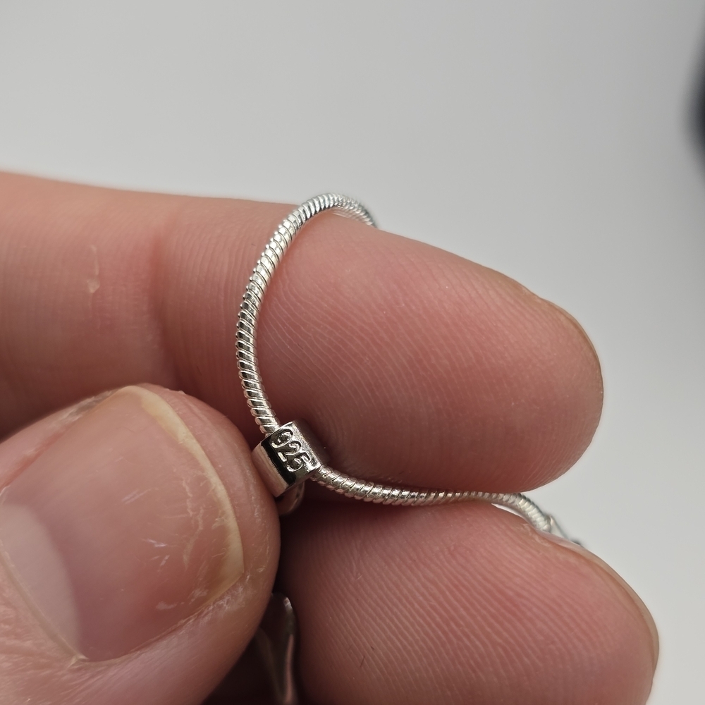 Stunning Silver Blue Rain Drop Luster Cubic Zirconia Crystal Pendant Necklace - Picture 4 of 4